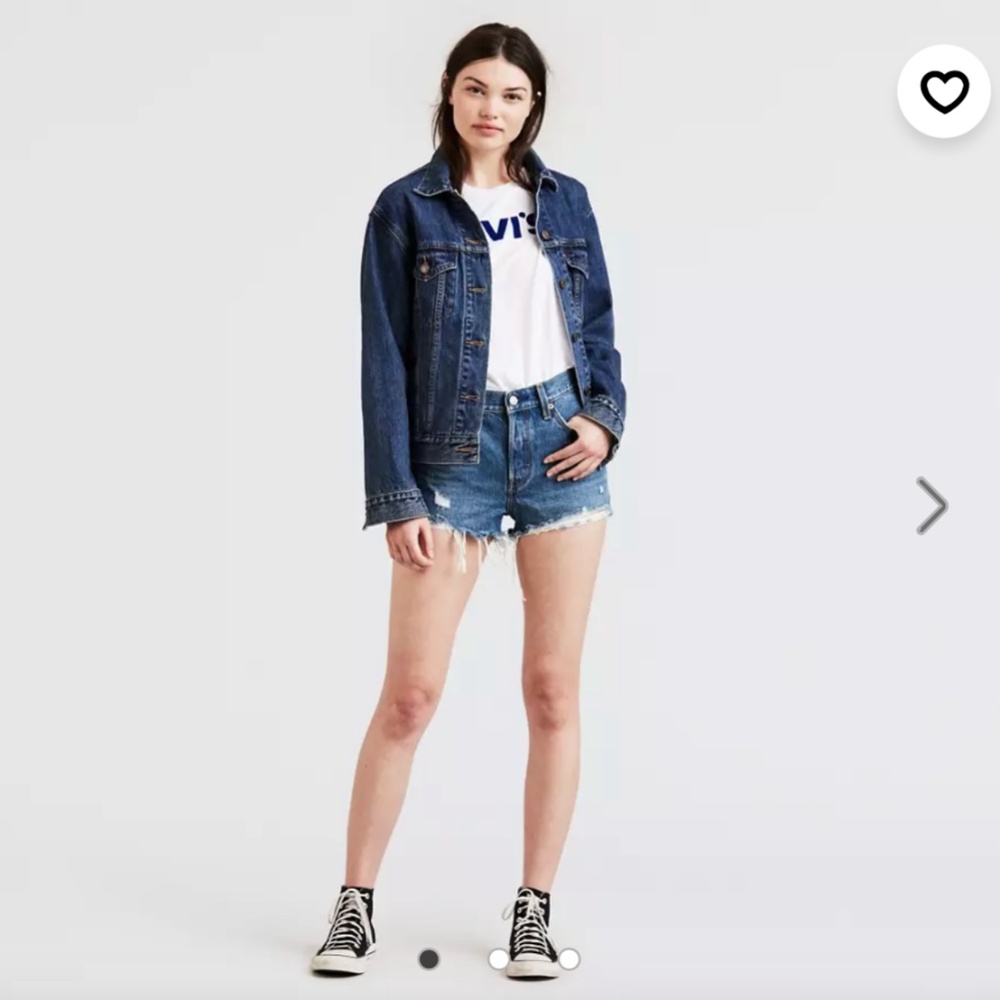 Levi’s Women’s 501 Blue Denim Shorts Size 26 Button Fly Cut Off